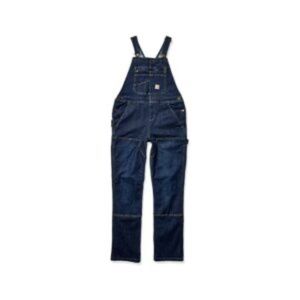 Carhartt Women Denim Double Front Bib Overalls XS Short